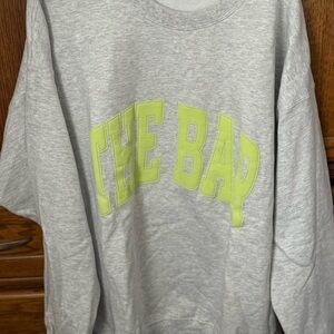 The Bar Heather Gray Sweatshirt with Neon Green Logo